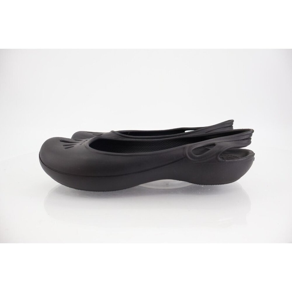 Crocs Kadee Women's Size 7 Black Rubber Ballet Flats Slip On Comfort Shoes - Picture 4 of 8
